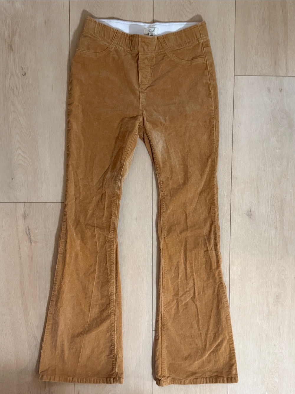 easel Men's Corduroy Flared Pants in Camel Brown